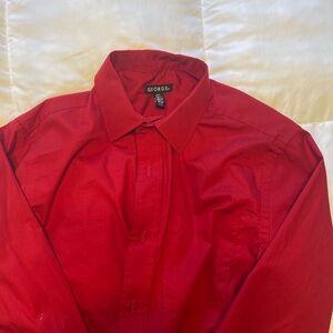 Red long sleeve dress shirt 14-14.5,  32-33